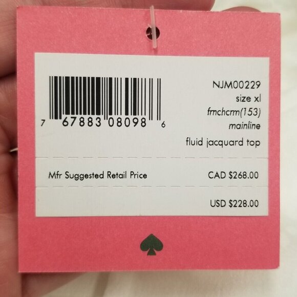 Kate Spade NWT White Fluid Jacquard Ruffle Blouse Womens XL Sheer Classy Classic - Picture 12 of 13